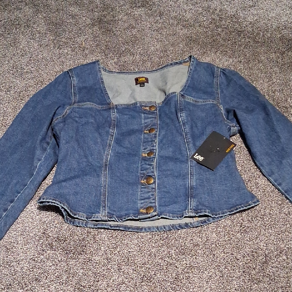 Lee Women's Dark Blue Denim Button-Front Jacket